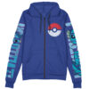 Vaporeon Pokemon Streetwear Otaku Cosplay Anime Zip Hoodie