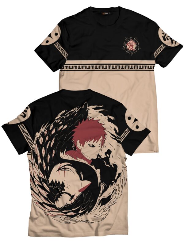 Yin Yang Gaara Shukaku Naruto Anime Unisex T-Shirt