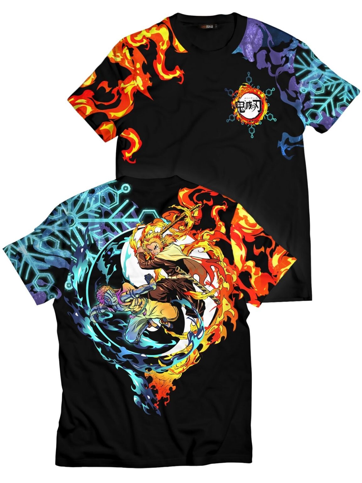 Yin Yang Rengoku Akaza Demon Slayer Anime Unisex T-Shirt