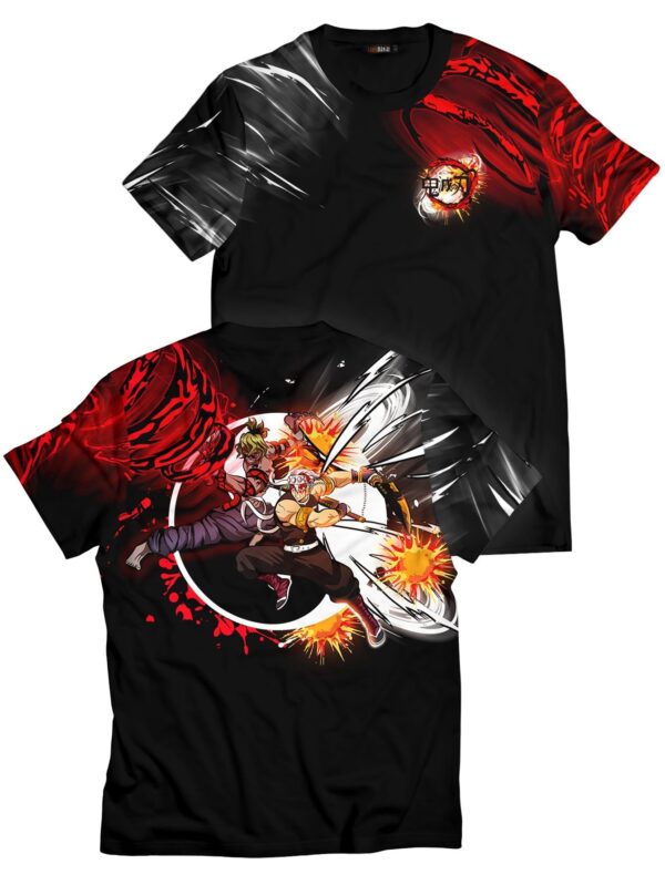 Yin Yang Uzui Gyutaro Demon Slayer Anime Unisex T-Shirt
