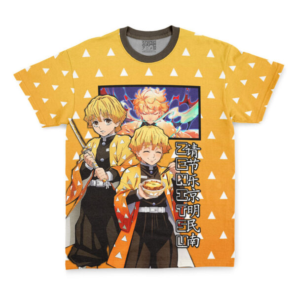 Hooktab Agatsuma Zenitsu Haori Demon Slayer shirt Streetwear Anime T-Shirt