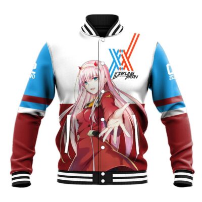 002 Zero Two Strelitzia Anime Varsity Jacket Anime Style