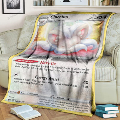 Anime Cinccino Custom Pokemon Blanket