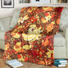 Anime Fire Poke Seamless Pattern Custom Pokemon Blanket