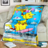 Anime Flying & Surfing Pikachu Tag Team GX Custom Pokemon Blanket