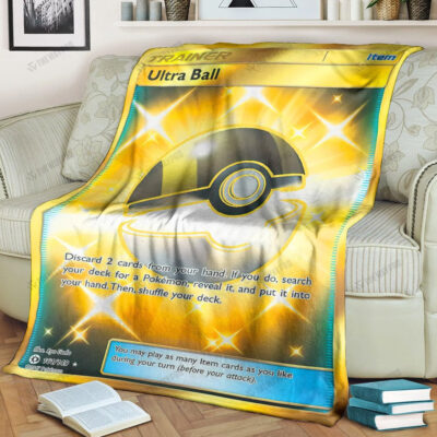 Anime Ultra Ball Trainer Custom Pokemon Blanket