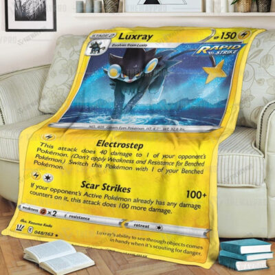 Anime Luxray Custom Pokemon Blanket