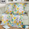 Anime Cute Poke Seamless Pattern Custom Pokemon Blanket