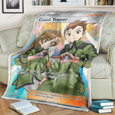 Anime Coach Trainer Custom Pokemon Blanket
