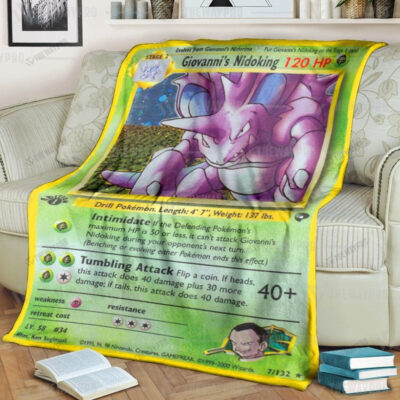 Anime Giovannis Nidoking Gym Challenge Custom Pokemon Blanket