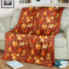 Anime Fire Seamless Pattern Custom Pokemon Blanket