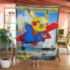 Anime Superman's Pikachu Custom Pokemon Blanket