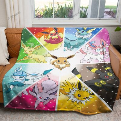 Anime Eeveelutions Custom Pokemon Blanket