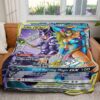 Anime YGO Dark Magician & Dark Magician Girl Custom Pokemon Blanket