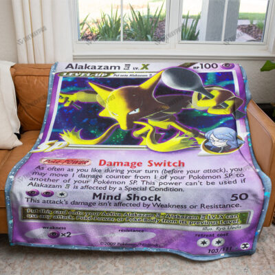 Alakazam Level X Rising Rivals Custom Pokemon Blanket