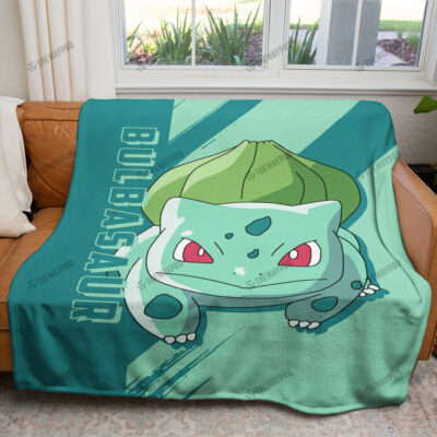 Anime Bulbasaur Custom Pokemon Blanket