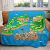 Super Mario Map Dinosaur Land Custom Pokemon Blanket