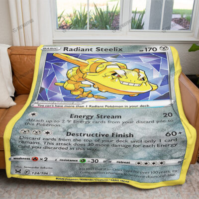 Radiant Steelix Card Custom Pokemon Blanket