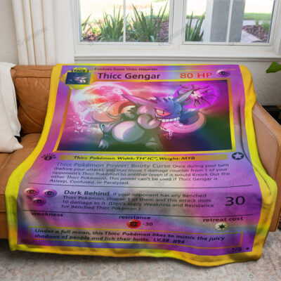 Thicc Gengar Holographic Custom Pokemon Blanket