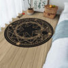 Black Orange Magic Circles Round Rug Custom Cardcaptor Sakura Anime Room Mats