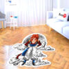 Dragon Ball Gogeta Shaped Rug Custom Moon Clouds Anime Room Decor