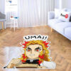 Rengoku Umai Umai Shaped Rug Custom Anime Room Decor Mat Quality Carpet