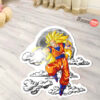 Dragon Ball Goku SSJ Shaped Rug Custom Moon Clouds Anime Room Decor