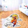 Dragon Ball Goku SSJ Shaped Rug Custom Moon Clouds Anime Room Decor