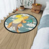 Pokemon Dragonite Round Rug Custom Cloudy Sky Anime Room Mats