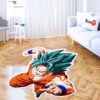 Dragon Ball Goku Blue Shaped Rug Custom Anime Mats Room Decor Quality Carpets