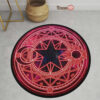 Black Red Magic Circles Round Rug Custom Cardcaptor Sakura Anime Room Mats