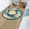 Pokemon Snorlax Round Rug Custom Cloudy Sky Anime Room Mats