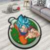 Dragon Ball Goku Blue Shaped Rug Custom Anime Room Decor