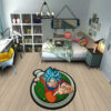 Dragon Ball Goku Blue Shaped Rug Custom Anime Room Decor