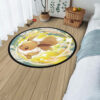 Pokemon Eevee Round Rug Custom Cloudy Sky Anime Room Mats