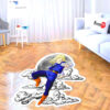 Dragon Ball Android 18 Shaped Rug Custom Moon Clouds Anime Room Decor