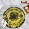 Super Black Yellow Magic Circles Round Rug Custom Cardcaptor Sakura Anime Room Mats