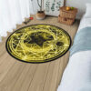 Super Black Yellow Magic Circles Round Rug Custom Cardcaptor Sakura Anime Room Mats