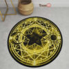 Super Black Yellow Magic Circles Round Rug Custom Cardcaptor Sakura Anime Room Mats