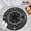 Black White Magic Circles Round Rug Custom Cardcaptor Sakura Anime Room Mats