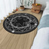 Black White Magic Circles Round Rug Custom Cardcaptor Sakura Anime Room Mats