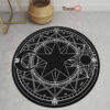 Black White Magic Circles Round Rug Custom Cardcaptor Sakura Anime Room Mats