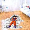 Dragon Ball Goku Shaped Rug Custom Moon Clouds Anime Room Decor