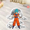 Dragon Ball Goku Blue Shaped Rug Custom Moon Clouds Anime Room Decor