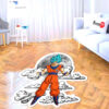 Dragon Ball Goku Blue Shaped Rug Custom Moon Clouds Anime Room Decor