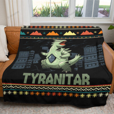 Tyranitar Rock Kaiju Custom Pokemon Blanket