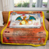 Christmas Charizard Custom Name Gift 2-Side Printed Thicken Pokemon Blanket