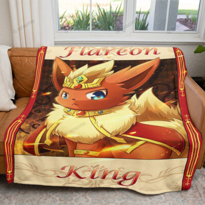Flareon King Custom Pokemon Blanket