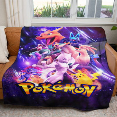 All Poke Movie Poster Custom Pokemon Blanket