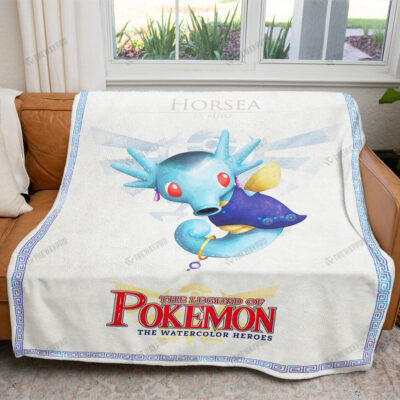 The Legend of Poke Horsea Custom Pokemon Blanket